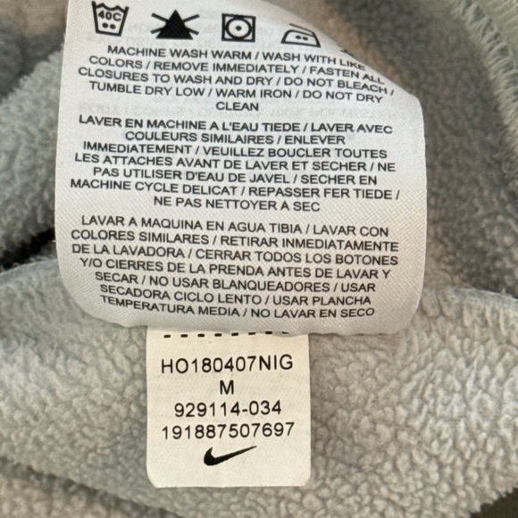 Nike Polar Fleece Sportswear Full Zip Hoodie‎ Medium 929114-034 Lt Silver/Navy - Picture 8 of 8